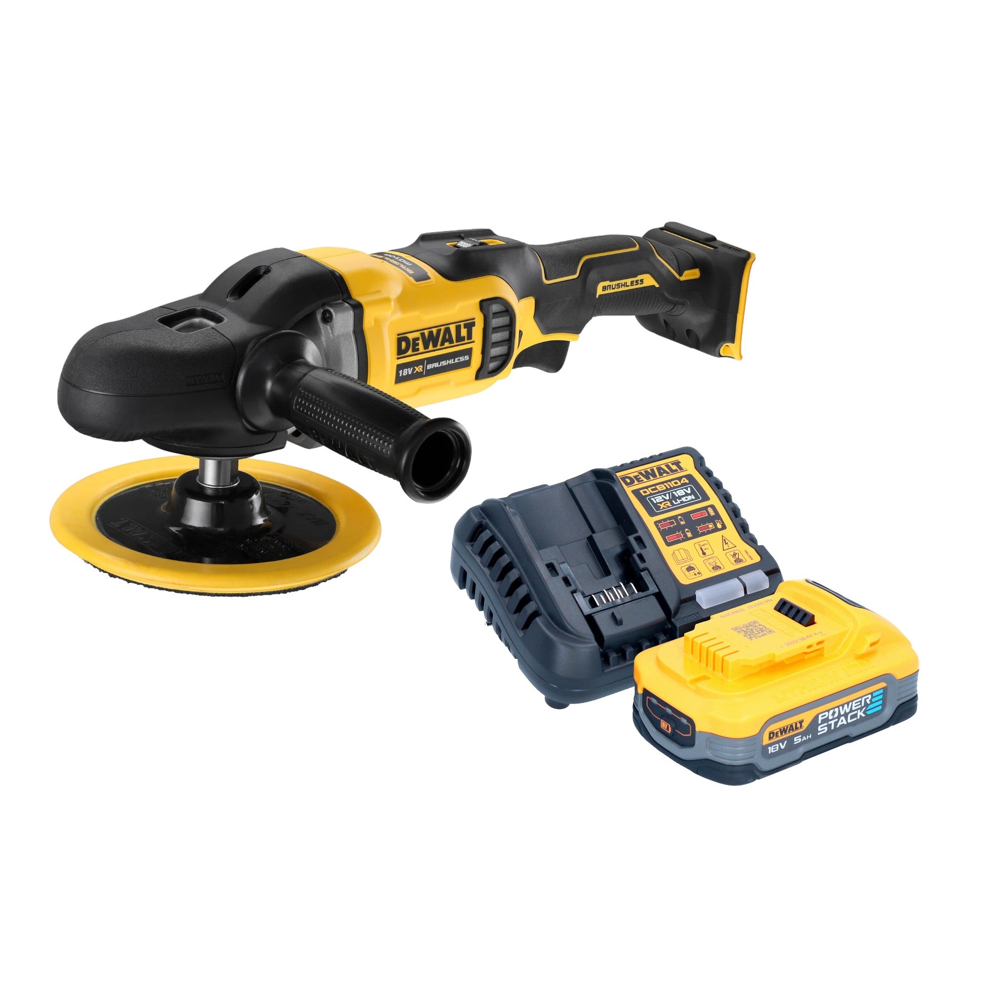 DeWalt DCM 849 H1 Akku Exzenter Poliermaschine 18 V 180 mm Brushless 1x Powerstack Akku 5 0 Ah Ladegeraet 0 - toolbrothers