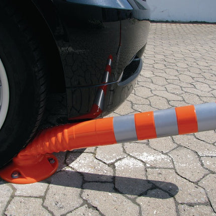 Barrier post ( 9000490021 ) Plastic white/red Ø 80 mm Height above floor750 mm