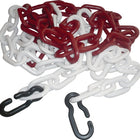 Barrier chain ( 9000490024 ) polypropylene carbonate red/white 9 mm with 2 universal hooks
