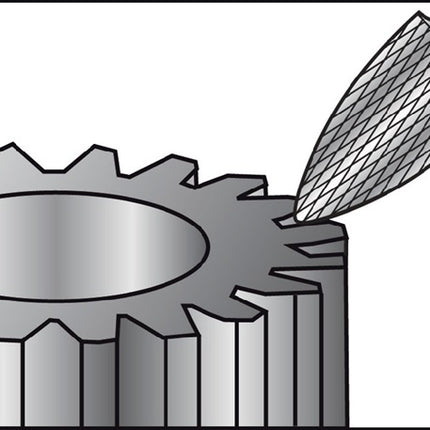 RUKO Burr SPG ( 4000602866 ) Ø 6 mm Head length 18 mm Shank Ø 6 mm Toothing KVZ 4