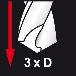 Broca helicoidal RUKO (8000424148) diámetro nominal 10 mm 3xD corte derecho longitud espiral 43 mm