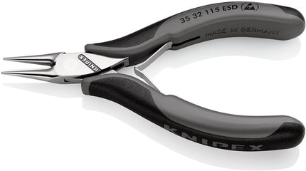 Alicates para electrónica Knipex ( 4000794542 ) Longitud total 115 mm Mordazas multicomponente ESD