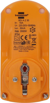 Brennenstuhl personal protection adapter BDI-A2 30 ( 4000873784 ) 16 A 230/50 V / Hz IP54