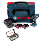 Bosch Professional GSB 18V-21 Akku Schlagbohrschrauber 18V 55Nm + 2x Akku 2,0Ah + Ladegerät + Bit-Set + L-Boxx - Toolbrothers