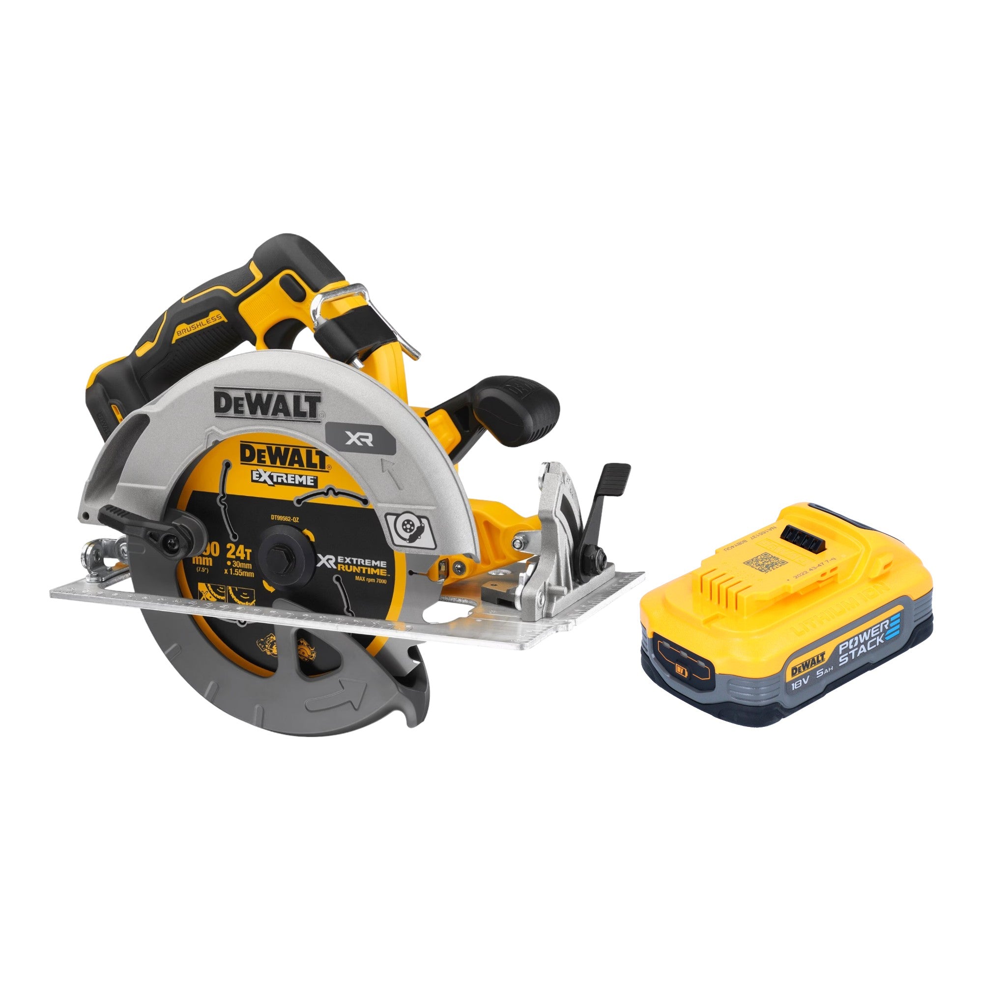 DeWalt DCS 573 N Akku Handkreissaege 18 V 190 x 30 mm Brushless 1x Akku Powerstack 5 0 Ah ohne Ladegeraet 0 - toolbrothers