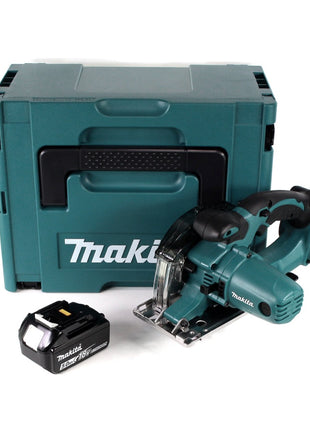 Makita DCS 552 T1J 18 V Akku Metall Handkreissäge 136 mm im Makpac + 1x 5,0 Ah Akku + Sägeblatt und Schutzbrille - ohne Lader - Toolbrothers