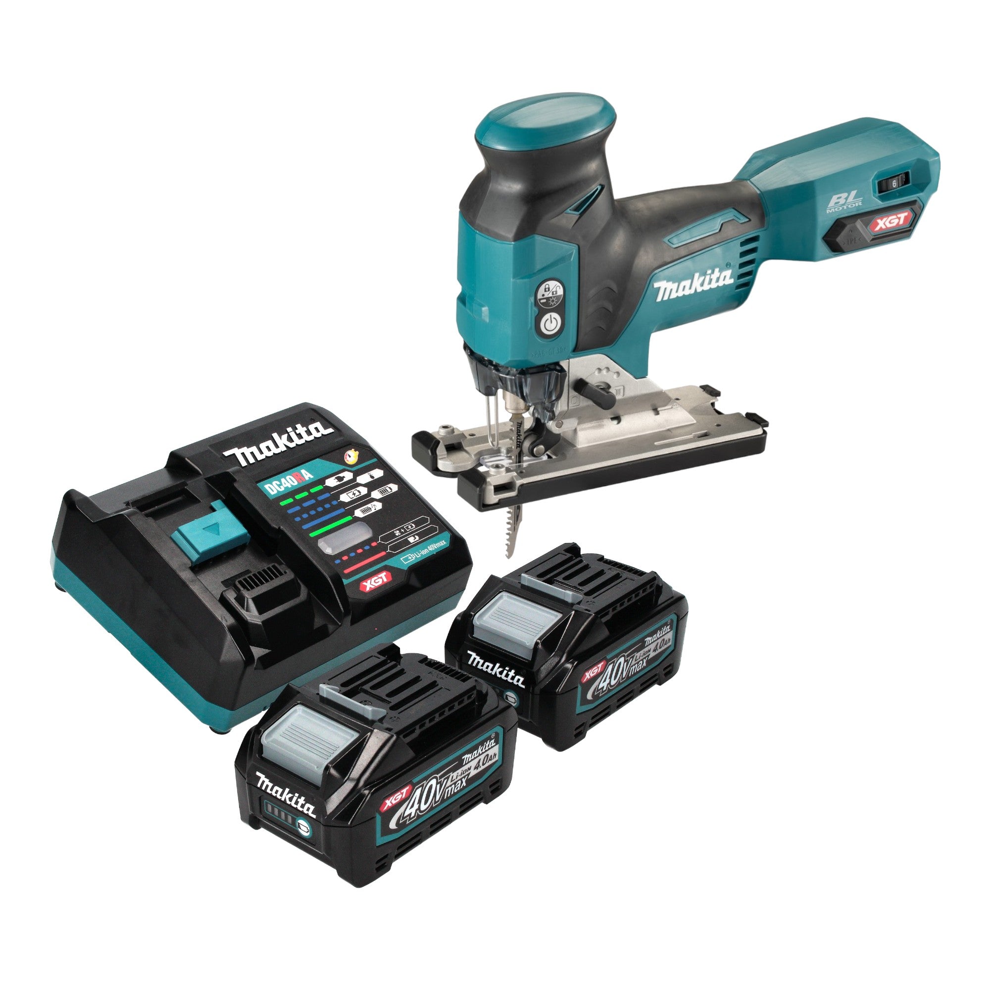 Makita JV 001 GM201 Akku Stichsaege 40 V max 135 mm Brushless 2x Akku 4 0 Ah Ladegeraet 0 - toolbrothers