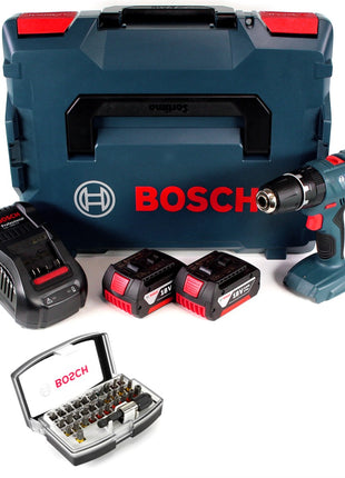 Bosch Professional GSB 18V-21 Akku Schlagbohrschrauber 18V 55Nm + 2x Akku 3,0Ah + Ladegerät + Bit-Set + L-Boxx - Toolbrothers