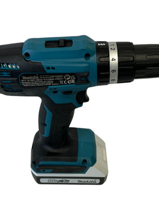 Makita HP 488 DWAX4 Akku Schlagbohrschrauber 18 V 42 Nm G-Serie + 1x Akku 2,0 Ah + Ladegerät + 74 tlg. Bit Set + Koffer