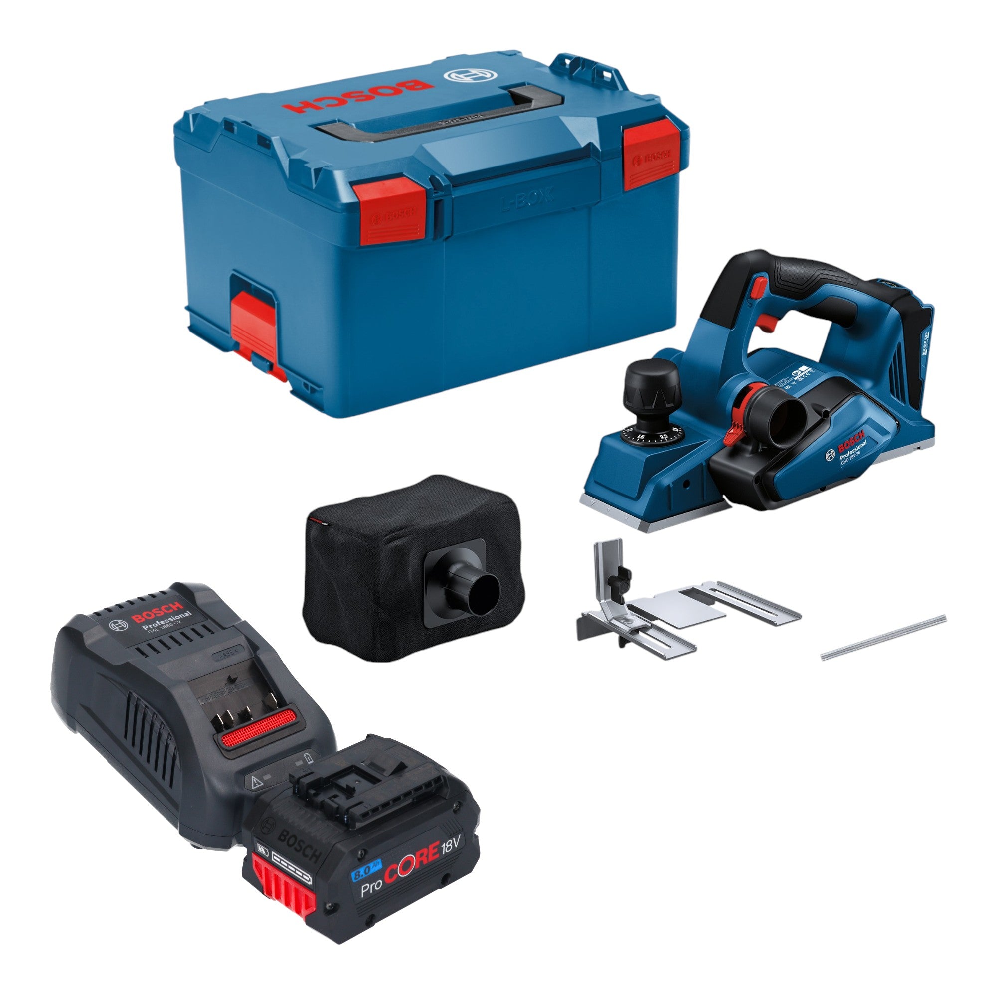 Bosch GHO 18V 26 Professional Akku Hobel 18 V 2 6 mm Brushless 1x ProCORE Akku 8 0 Ah Ladegeraet L Boxx 0 - toolbrothers