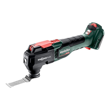 Metabo MT 18 LTX BL QSL Outil multifonctions sans fil 18 V Brushless Starlock Plus ( 613088800 ) + 2x batterie 4,0 Ah + chargeur + 12 pces d'accessoires + metaBOX