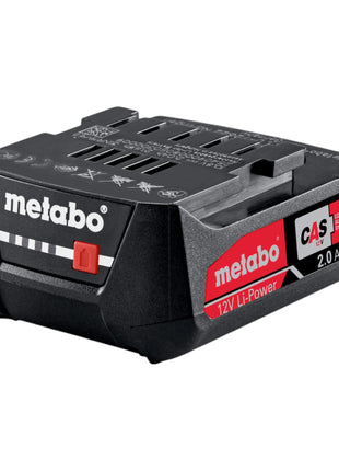 Juego de baterías Metabo 2x Li-Power batería 12 V 2,0 Ah / 2000 mAh Li-Ion con indicador de nivel de carga (2x 625406000)