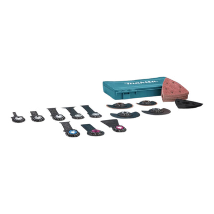 Utensile multifunzione a batteria Makita DTM 52 T1JX2 18 V Starlock Max Brushless + 1x batteria ricaricabile 5,0 Ah + caricabatterie + set di accessori da 43 pezzi + Makpac