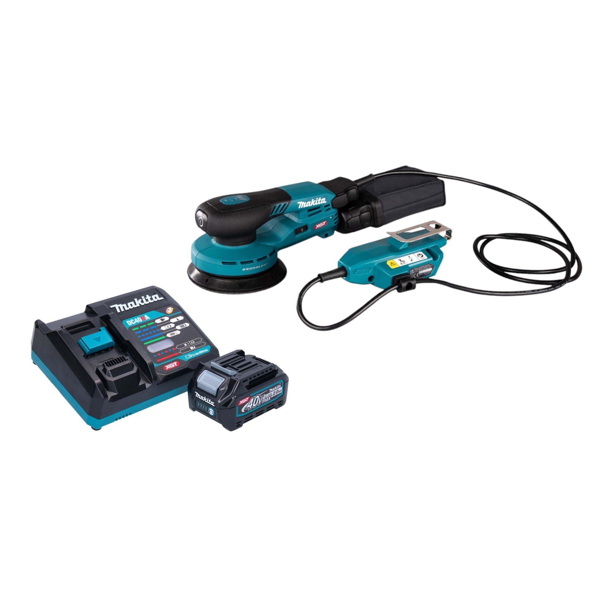 Makita BO 001 CGA101 Akku Exzenterschleifer 40 V max 125 mm 5 0 mm Hub Brushless 1x Akku 2 0 Ah Ladegeraet 0 - toolbrothers
