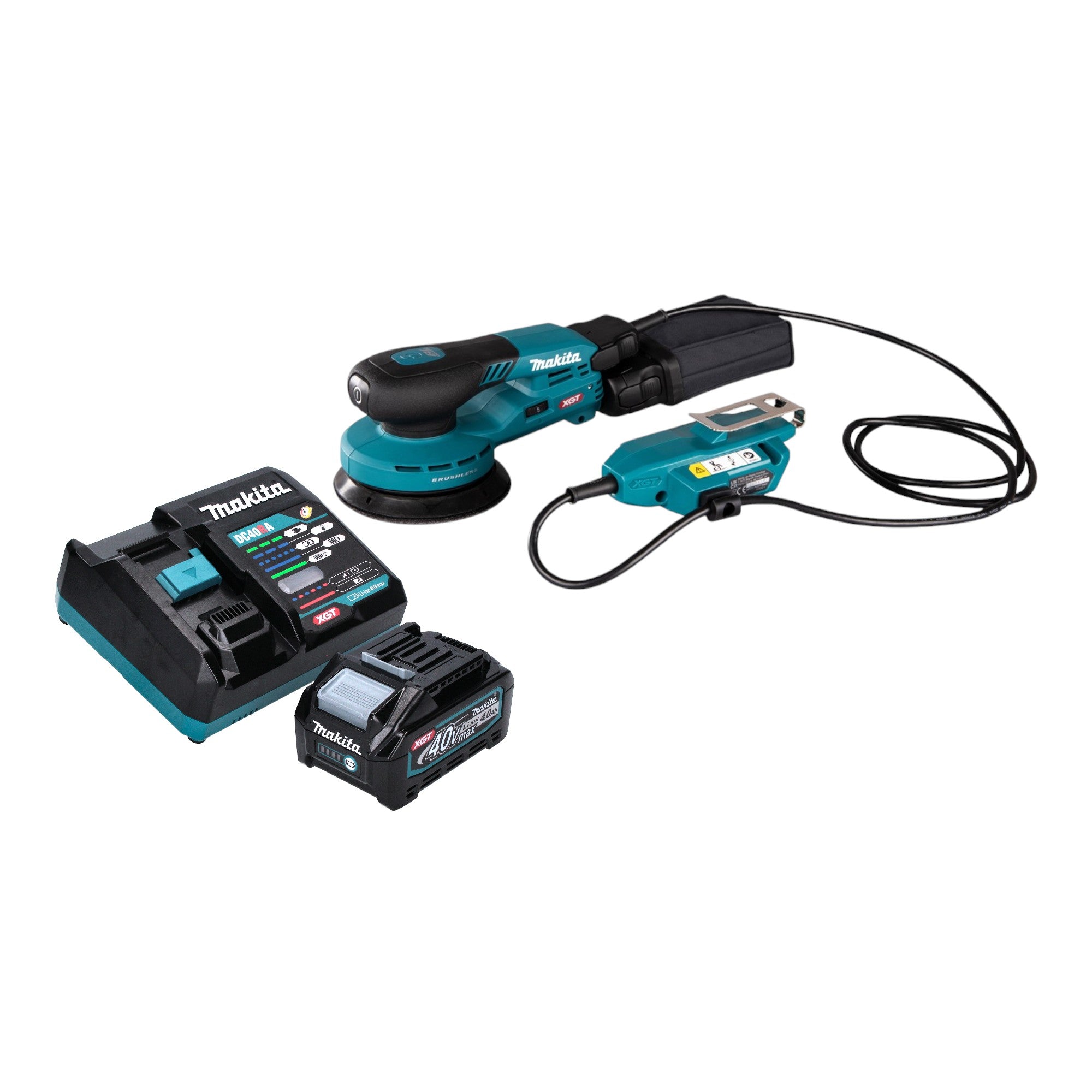 Makita BO 001 CGM101 Akku Exzenterschleifer 40 V max 125 mm 5 0 mm Hub Brushless 1x Akku 4 0 Ah Ladegeraet 0 - toolbrothers