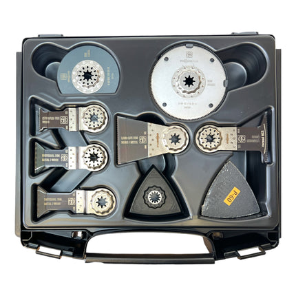 Fein Multimaster AMM 500 Plus AS utensile multifunzione a batteria 18 V Starlock Plus Black Edition + 1x batteria 4,0 Ah + 33 pz. accessori + L-Boxx