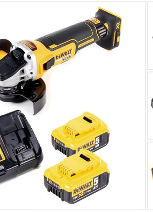 DeWalt DCG 405 P2 Akku Winkelschleifer 18V 125mm Brushless + 2x Akku 5,0Ah + Ladegerät - Toolbrothers