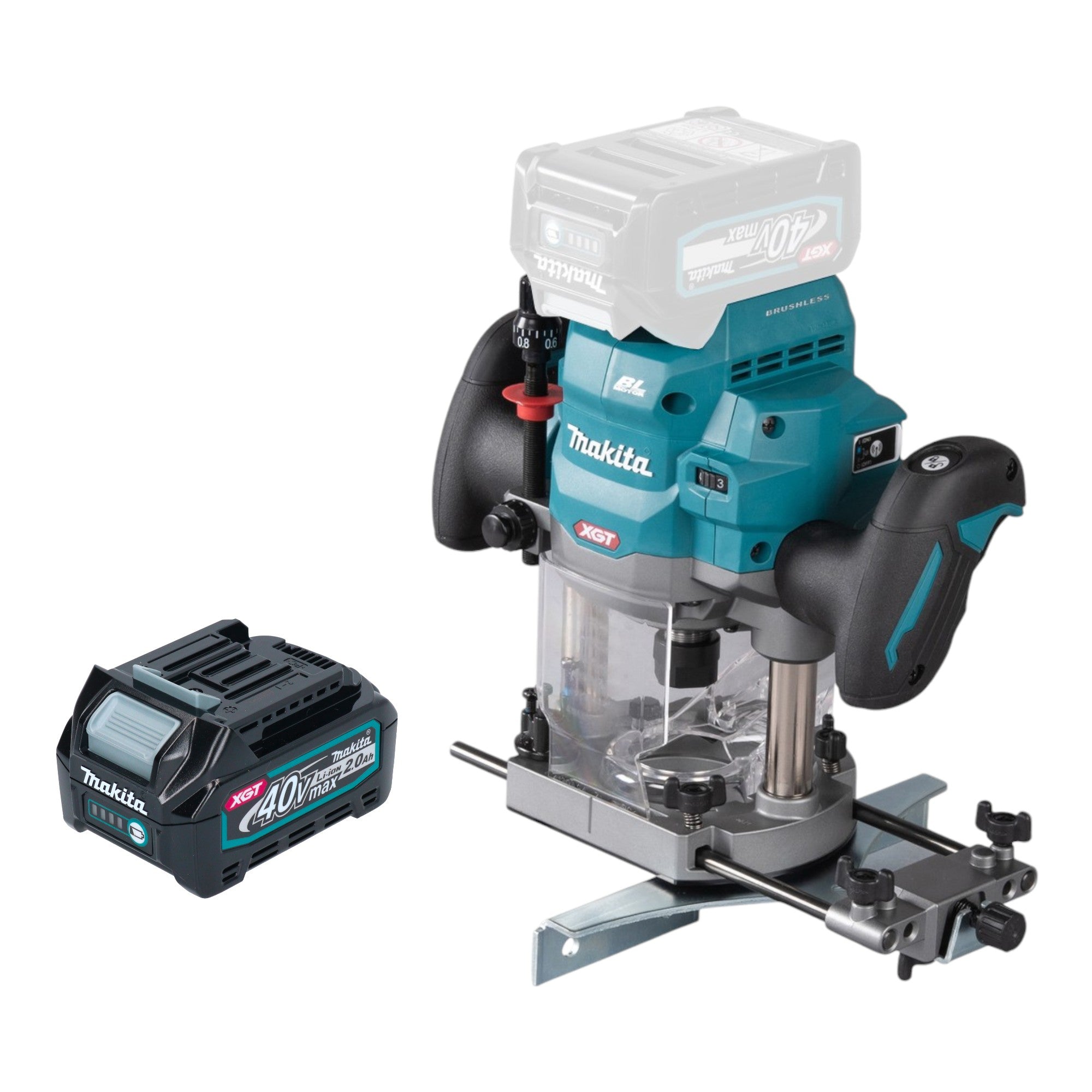 Makita RP 001 GA1 Akku Oberfraese 40 V max 12 mm Brushless 1x Akku 2 0 Ah ohne Ladegeraet 0 - toolbrothers