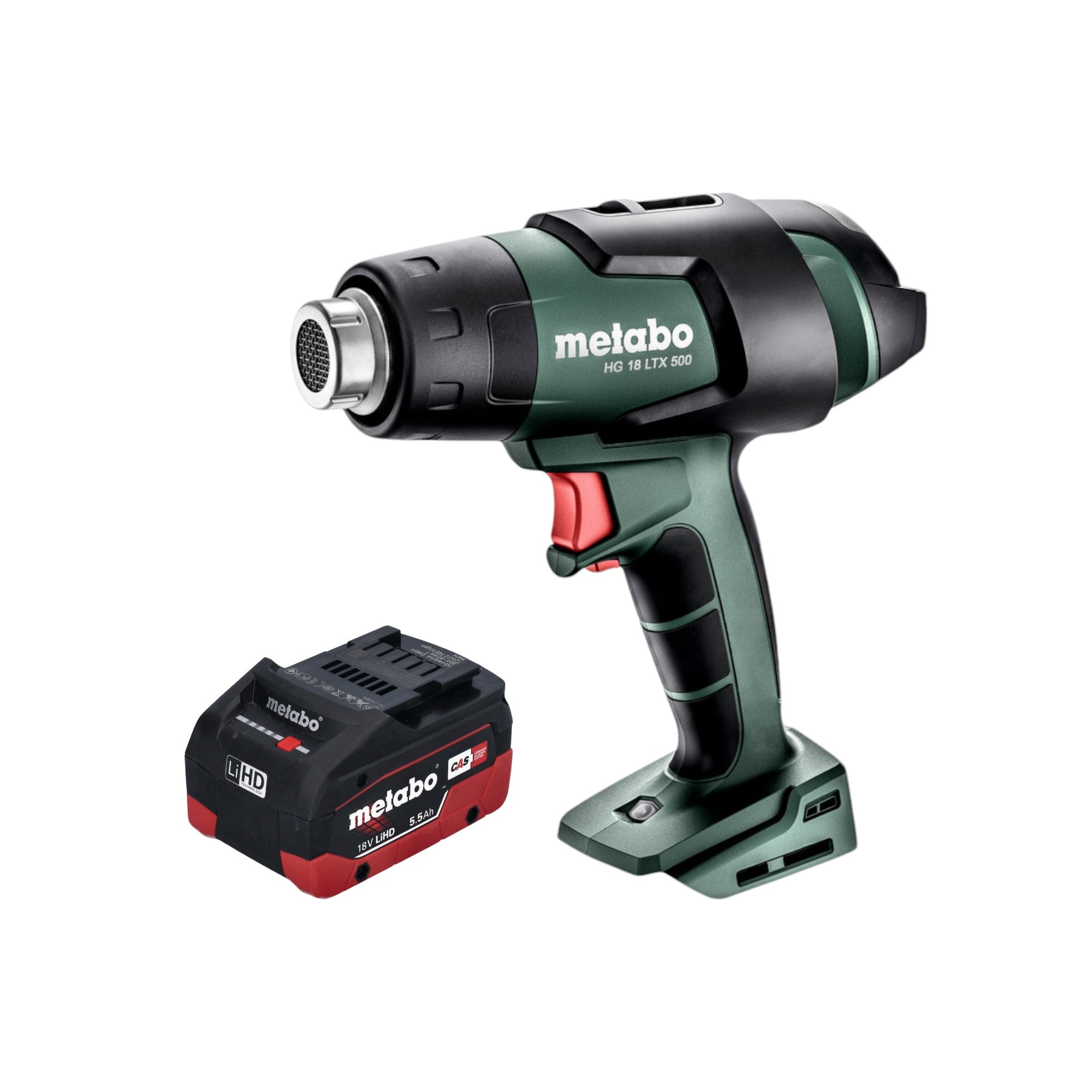 Metabo HG 18 LTX 500 Akku Heissluftgeblaese 18 V 300 500 C 1x LiHD Akku 5 5 Ah ohne Ladegeraet 0 - toolbrothers