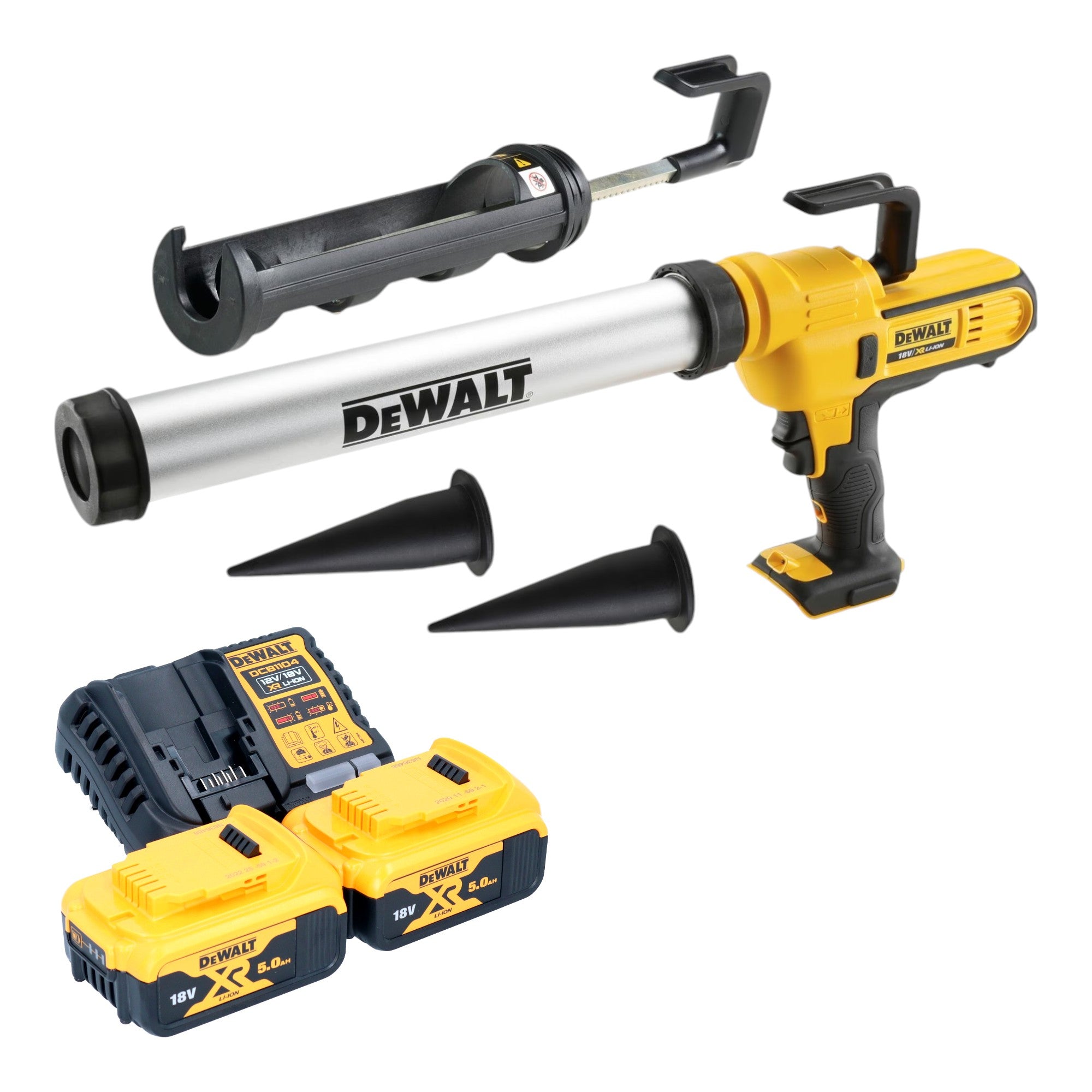 DeWalt DCE 581 P2K Akku Kartuschenpistole 18 V 310 ml 2x Akku 5 0 Ah Ladegeraet Koffer 0 - toolbrothers