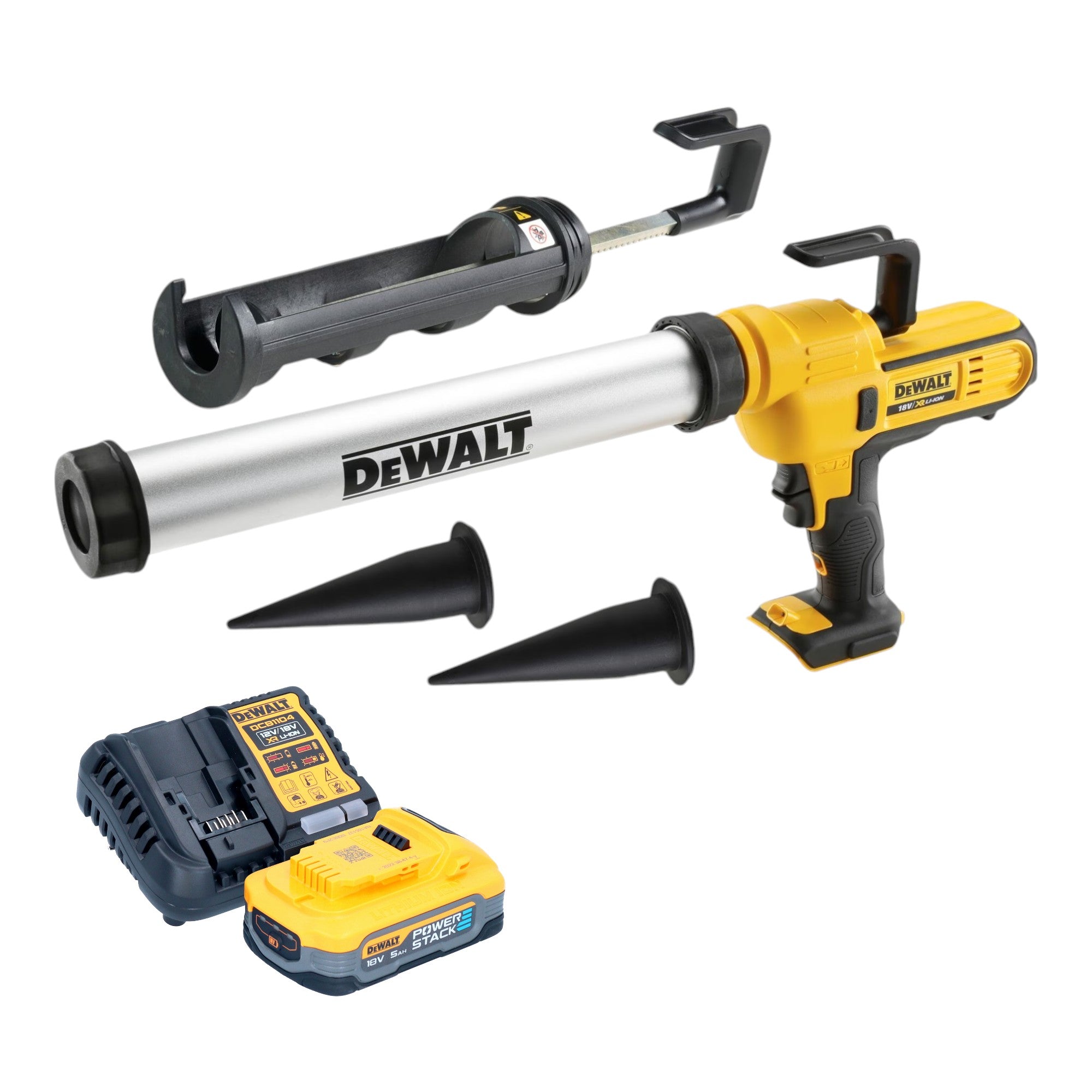 DeWalt DCE 581 H1K Akku Kartuschenpistole 18 V 310 ml 1x Powerstack Akku 5 0 Ah Ladegeraet Koffer 0 - toolbrothers