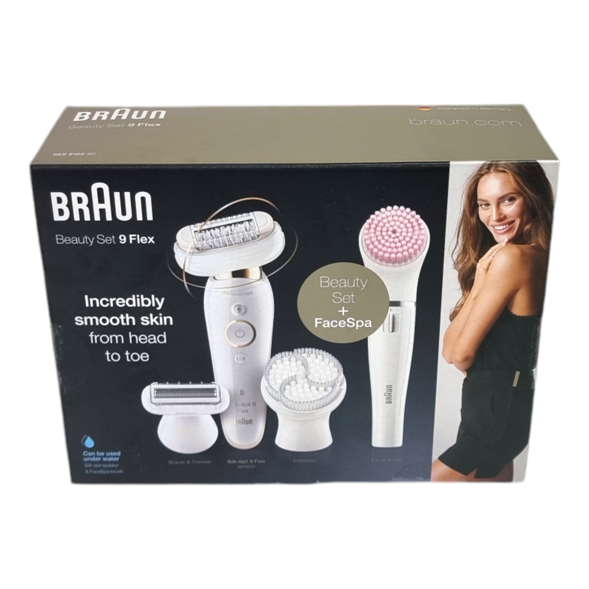 BRAUN Silk pil 9 Flex 9 100 Beauty Set Epilierer Damen Haarentferner FaceSpa Gesichtsreinigungsbuerste 9 Aufsaetze Tasche weiss gold 0 - toolbrothers