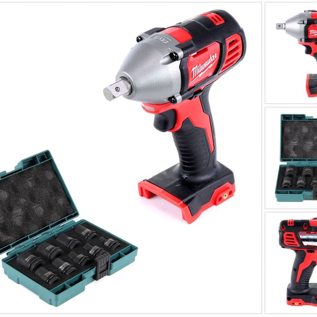Milwaukee M18 BIW12-0 18 V Li-Ion Akku Schlagschrauber Solo +  9 tlg. Stecknüsse-Set - ohne Akku, ohne Ladegerät - Toolbrothers