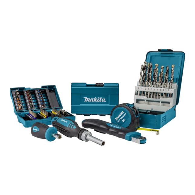 Makita B-49725 Juego de brocas de 96 piezas + Makpac ( cutter cuchillo cinta métrica puño destornillador carraca destornillador portapuntas )