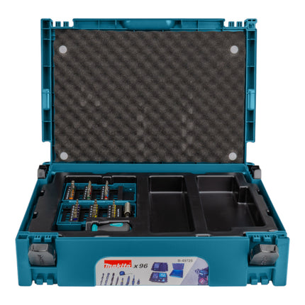 Makita B-49725 Juego de brocas de 96 piezas + Makpac ( cutter cuchillo cinta métrica puño destornillador carraca destornillador portapuntas )