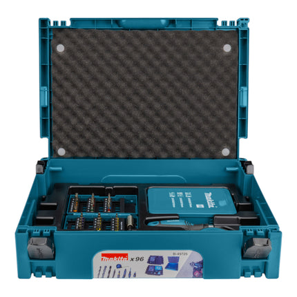 Makita B-49725 Juego de brocas de 96 piezas + Makpac ( cutter cuchillo cinta métrica puño destornillador carraca destornillador portapuntas )