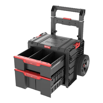 Qbrick System PRO Cart 2.0 Plus Drawer 2 caja móvil con ruedas 520 x 415 x 660 mm 9,5 l 12 l asa telescópica doble extraíble