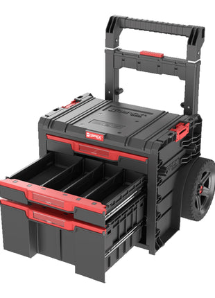 Qbrick System PRO Cart 2.0 Plus Drawer 3 mobile Box auf Rädern 520 x 415 x 660 mm 12 l 2x 4,5 l abnehmbarer Doppelteleskopgriff