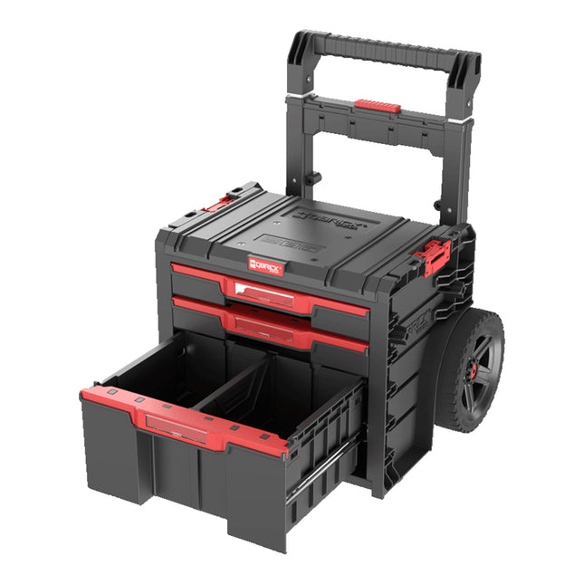 Qbrick System PRO Cart 2.0 Plus Drawer 3 mobile box on wheels 520 x 415 x 660 mm 12 l 2x 4.5 l removable double telescopic handle