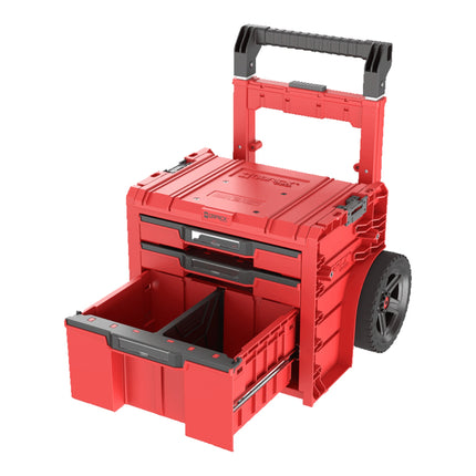 Qbrick System PRO Cart 2.0 Plus Drawer 3 Red Ultra HD Custom mobile box on wheels 520 x 415 x 660 mm 12 l 2x 4.5 l removable double telescopic handle