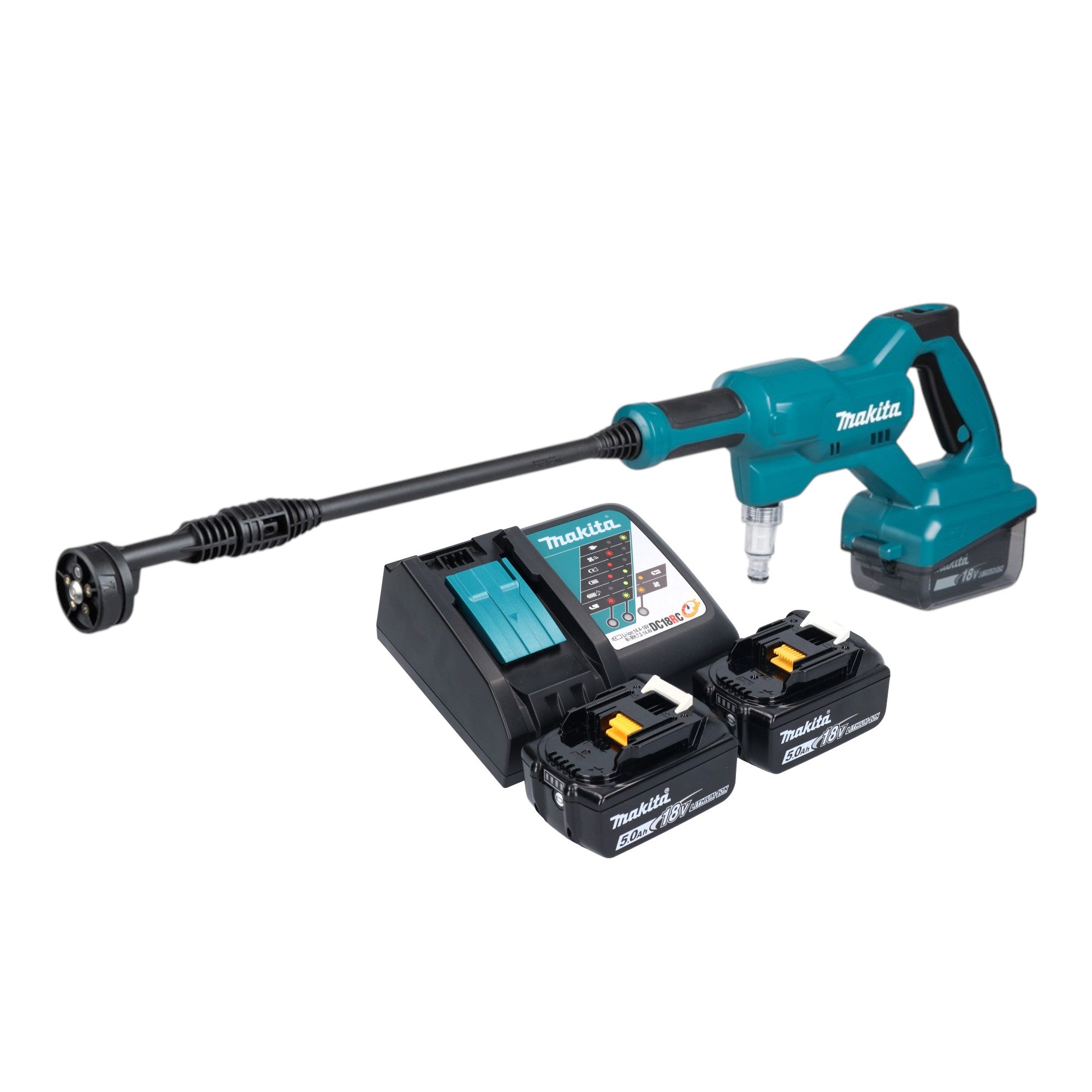 Makita DHW 180 RT Akku Druckreiniger 18 V 24 bar 2x Akku 5 0 Ah Ladegeraet 0 - toolbrothers