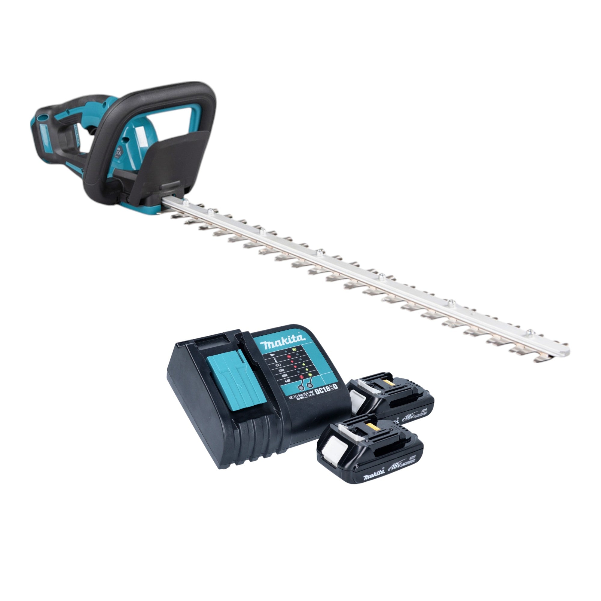 Makita DUH 606 SY2 Akku Heckenschere 18 V 600 mm Brushless 2x Akku 1 5 Ah Ladegeraet 0 - toolbrothers