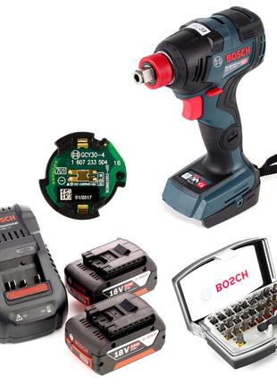 Bosch GDX 18 V-200 C Professional 18 V Li-Ion Akku Drehschlagschrauber + 2 x 5,0 Ah Akku + Ladegerät + 32 tlg. Bit-Set + GCY 30-4 Bluetooth Connectivity Modul - Toolbrothers