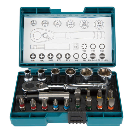 Set di bit a cricchetto Makita da 21 pezzi PH / PZ / T / SL / H ( B-54081 )