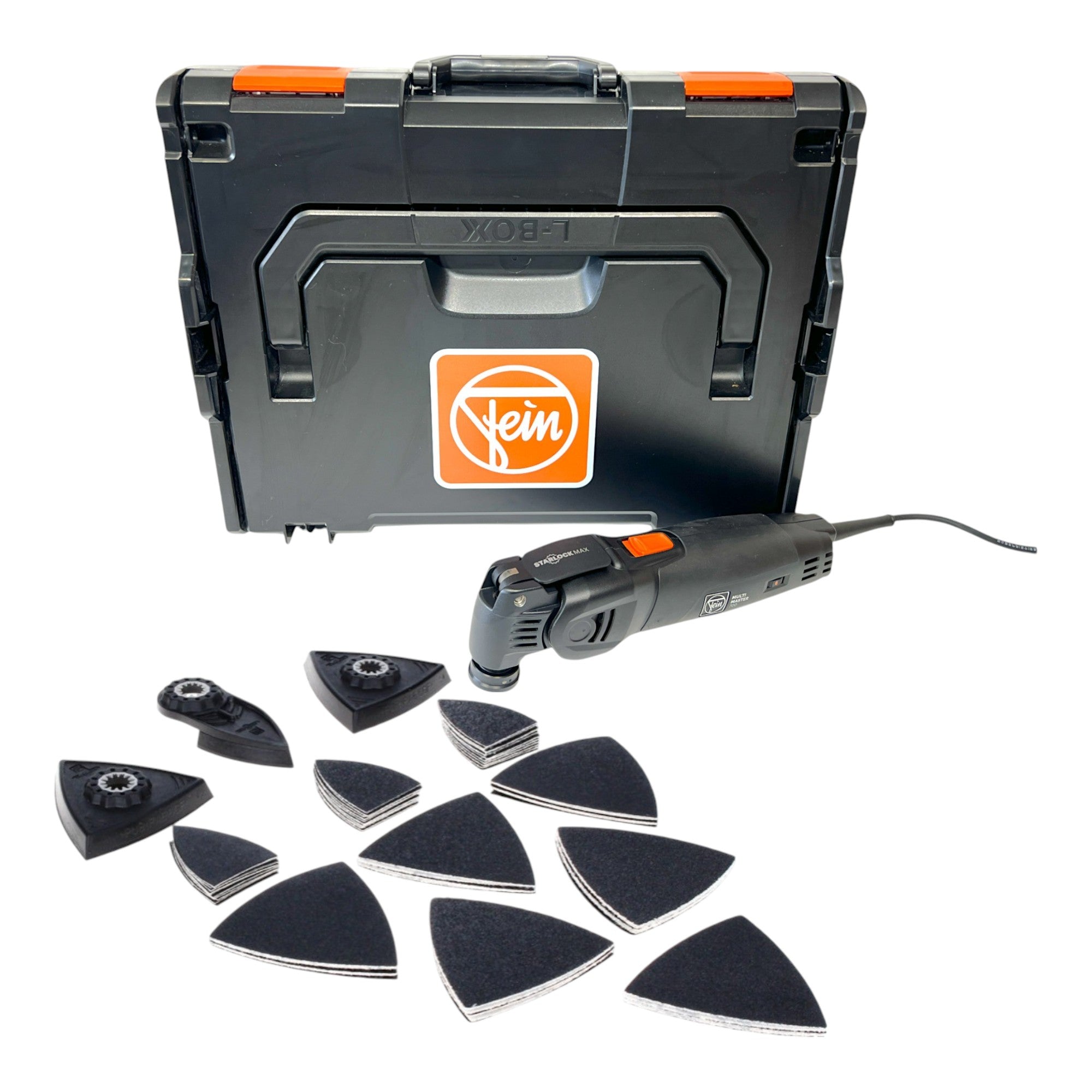 Fein Multimaster MM 700 Max Multifunktionswerkzeug 450 W Starlock Max Black Edition Schleif Zubehoer Set 63 tlg L Boxx 0 - toolbrothers