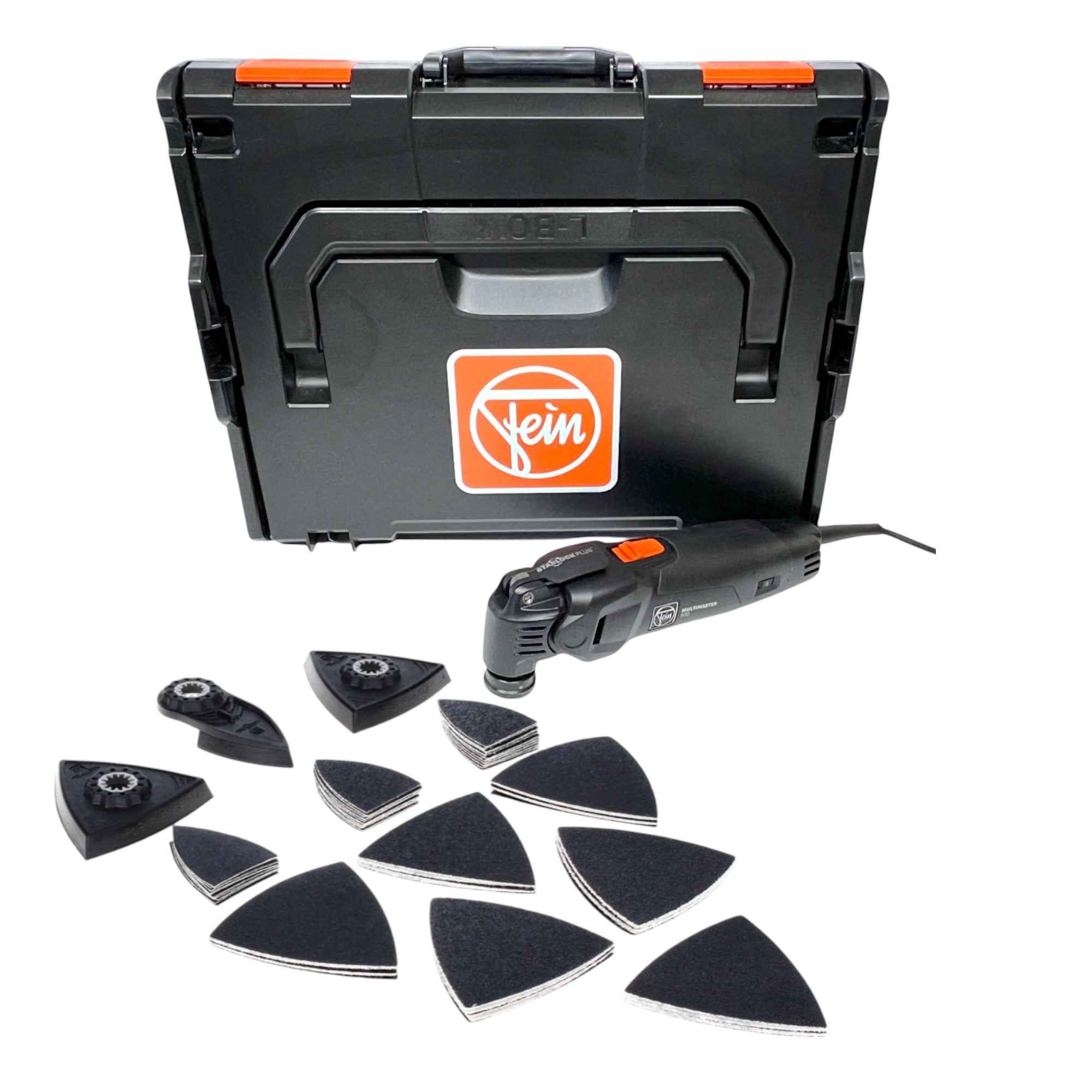 Fein Multimaster MM 500 Plus Multifunktionswerkzeug 350 W Starlock Plus Black Edition Schleif Zubehoer Set 63 tlg L Boxx 0 - toolbrothers