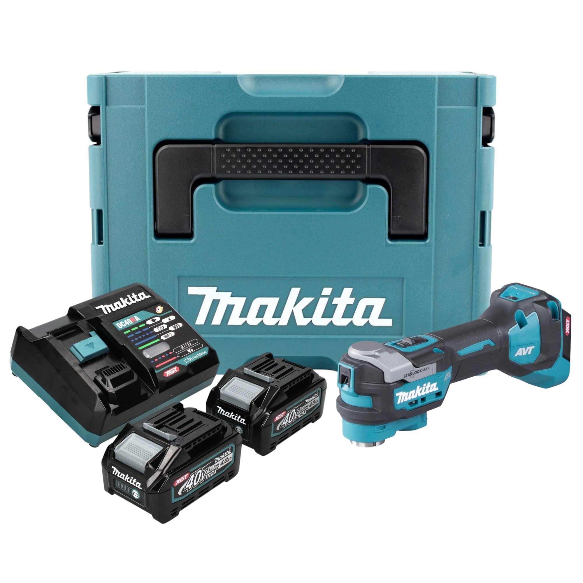 Makita TM 001 GM201 Akku Multifunktionswerkzeug 40 V max Starlock Max Brushless 2x Akku 4 0 Ah Ladegeraet Makpac 0 - toolbrothers
