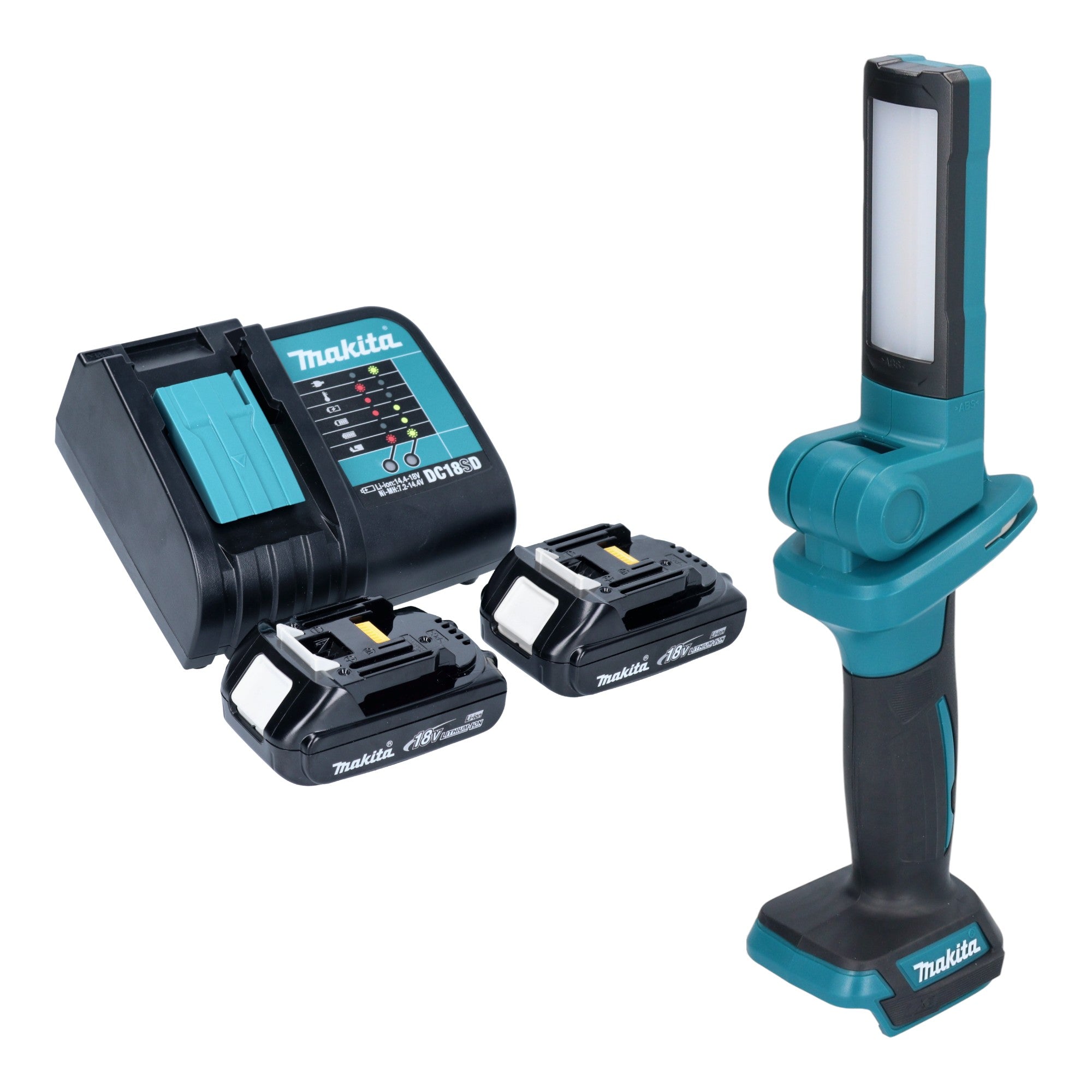 Makita DML 816 SY Akku Arbeitsleuchte 18 V 100 500 lm LED 2x Akku 1 5 Ah Ladegeraet 0 - toolbrothers