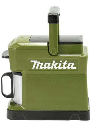 Cafetera de batería Makita DCM 501 STO 12 V máx / 18 V Oliva + 1x batería 5,0 Ah + cargador