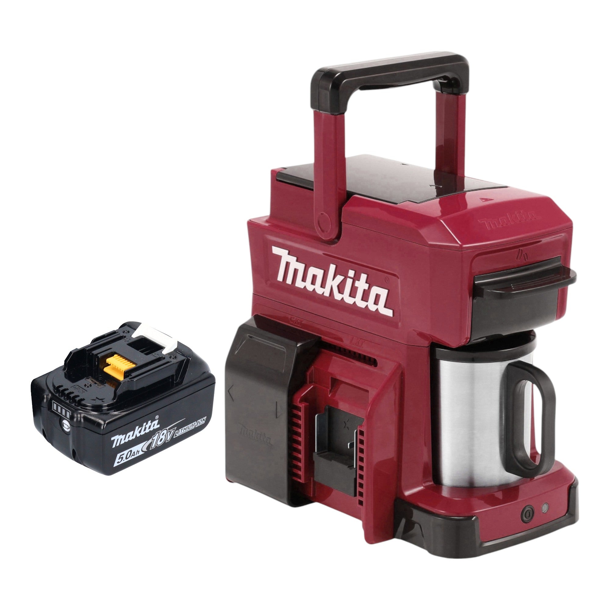 Makita DCM 501 TAR Akku Kaffeemaschine 12 V max 18 V Rot 1x Akku 5 0 Ah ohne Ladegeraet 0 - toolbrothers
