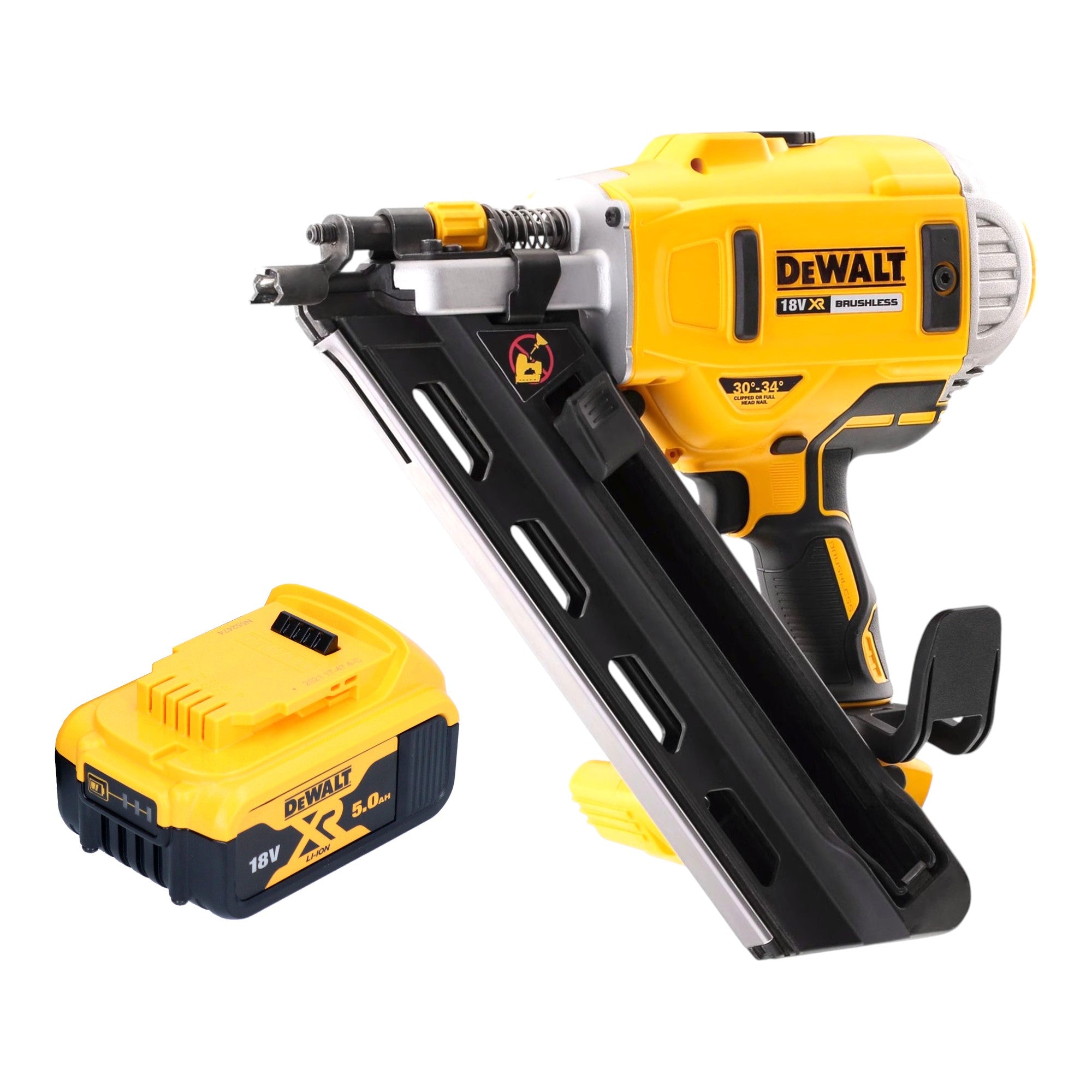 DeWalt DCN 692 N Akku Streifennagler 18 V 50 90 mm Brushless 1x Akku 5 0 Ah ohne Ladegeraet 0 - toolbrothers