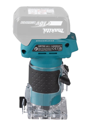 Makita DRT 52 ZJ fraiseuse de chant sans fil 18 V 6 mm Brushless + Makpac - sans batterie, sans chargeur