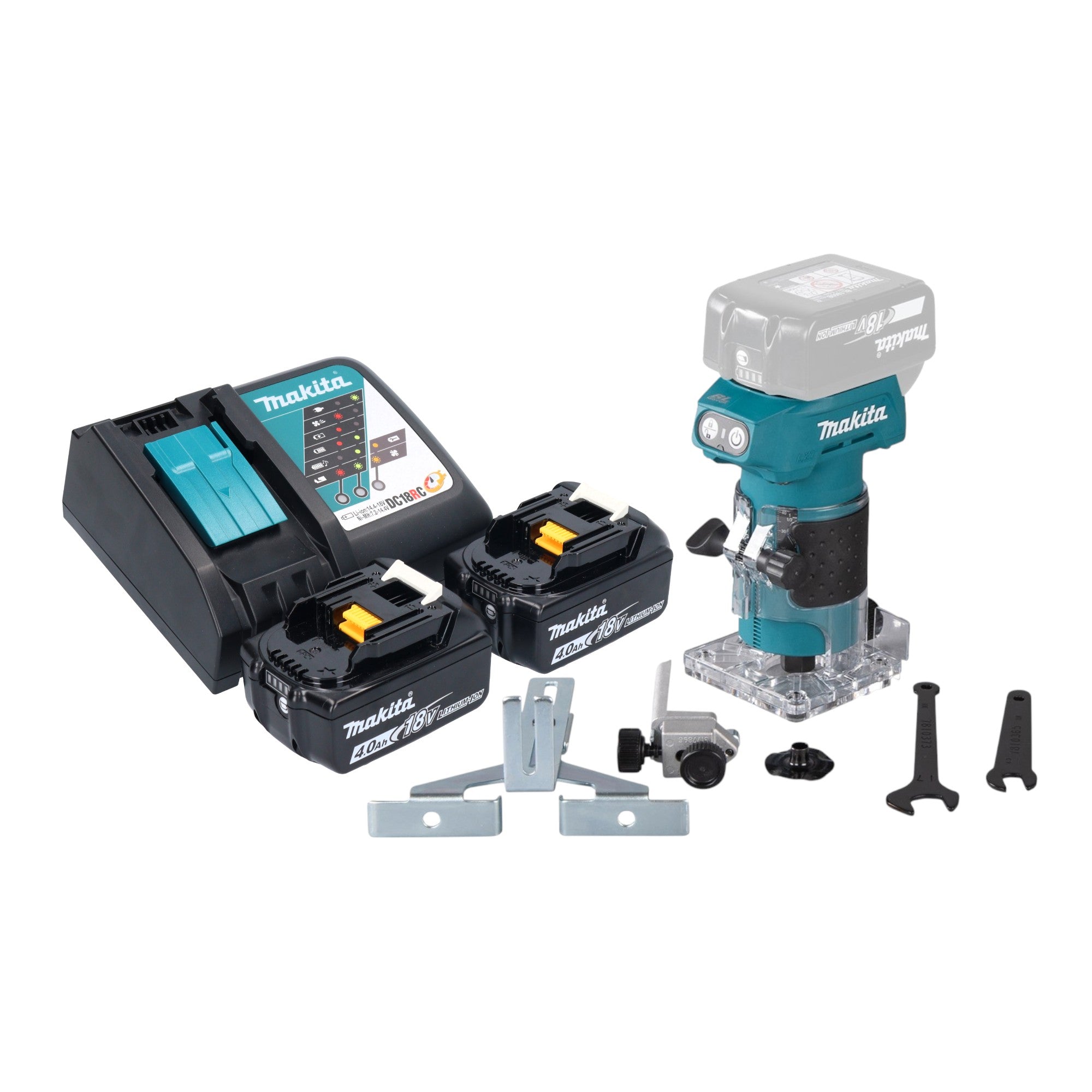 Makita DRT 52 RM Akku Kantenfraese 18 V 6 mm Brushless 2x Akku 4 0 Ah Ladegeraet 0 - toolbrothers