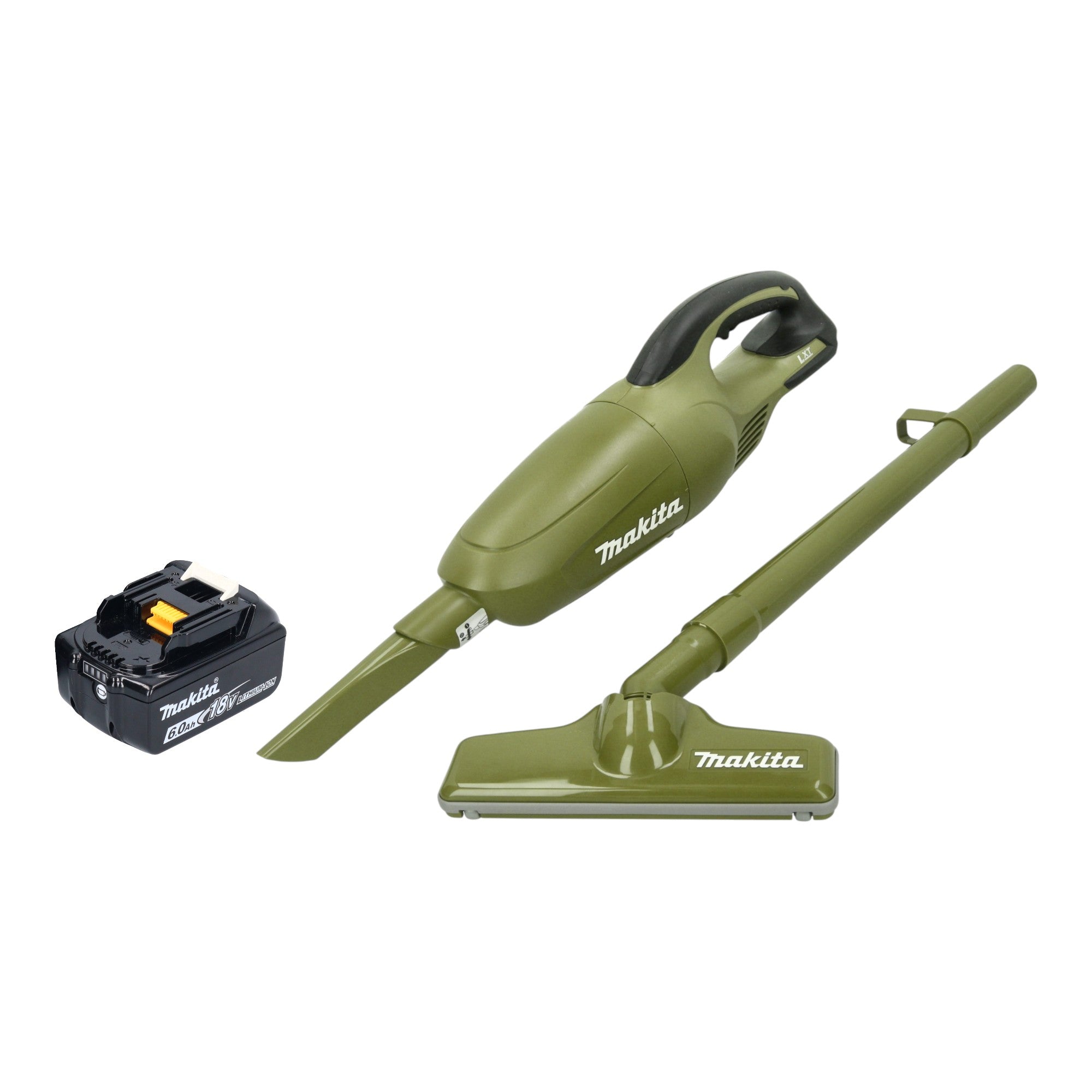 Makita DCL 180 GO Akku Staubsauger 18 V 0 65 l Olive Outdoor Adventure Serie 1x Akku 6 0 Ah ohne Ladegeraet 0 - toolbrothers