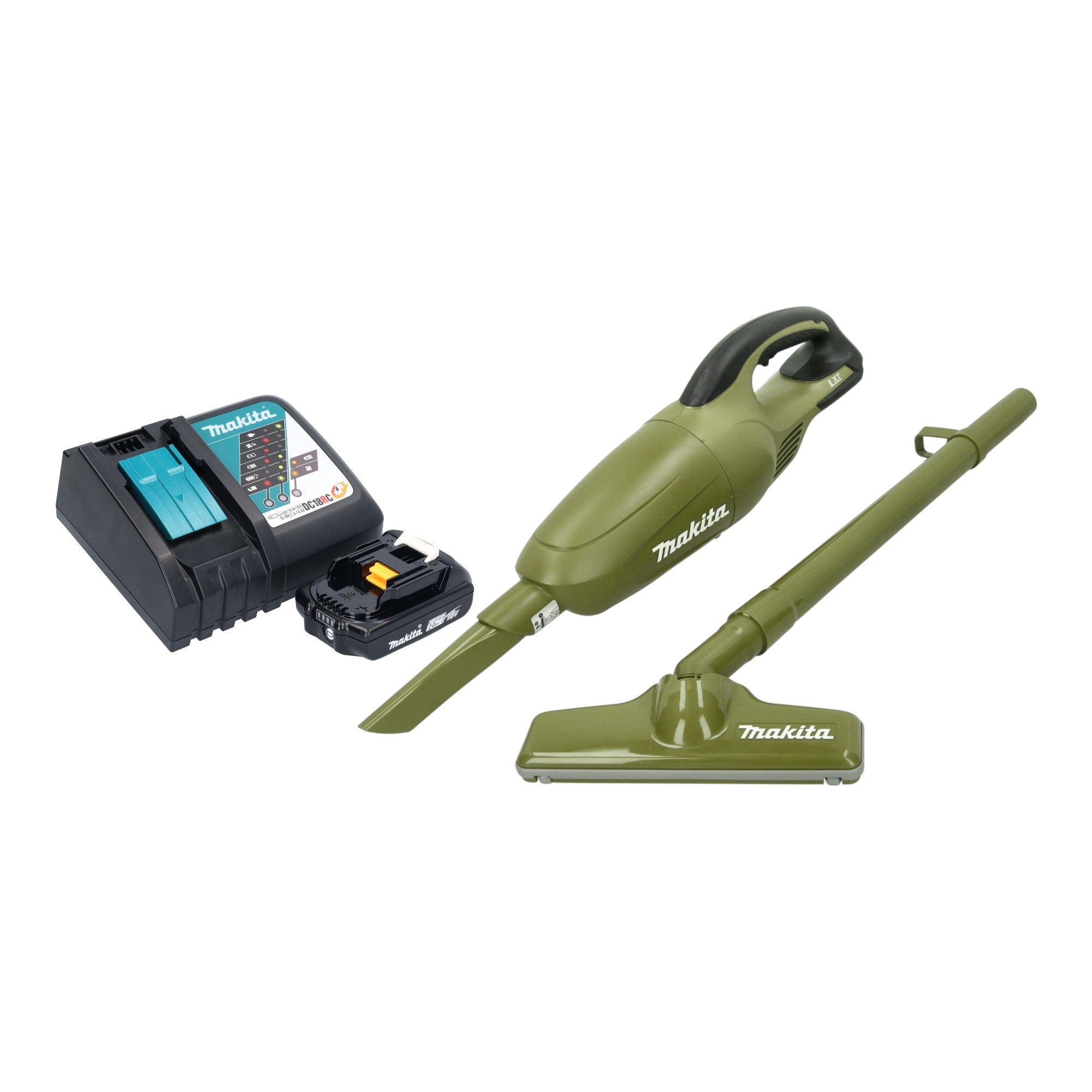 Makita DCL 180 RAO Akku Staubsauger 18 V 0 65 l Olive Outdoor Adventure Serie 1x Akku 2 0 Ah Ladegeraet 0 - toolbrothers