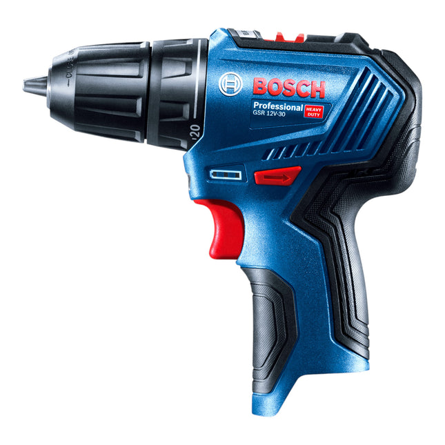 Bosch GSR 12V-30 Taladro atornillador a batería profesional 12 V 30 Nm sin escobillas ( 06019G9000 ) + 2x acumulador 2,0 Ah + cargador + maletín